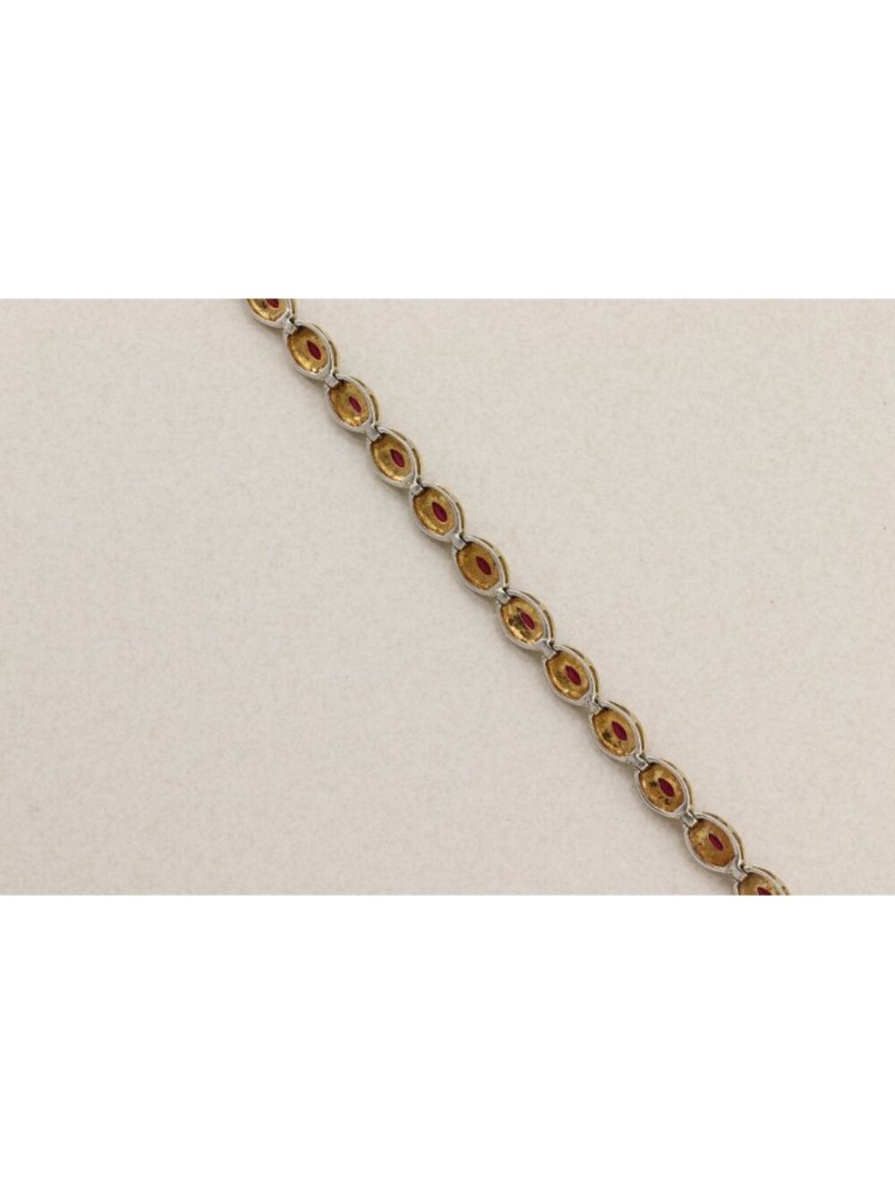 18k Gold Over Sterling Silver Lab Created 2 ct Ruby Tennis Bracelet 7 1/4" inch - Picture 7 of 8